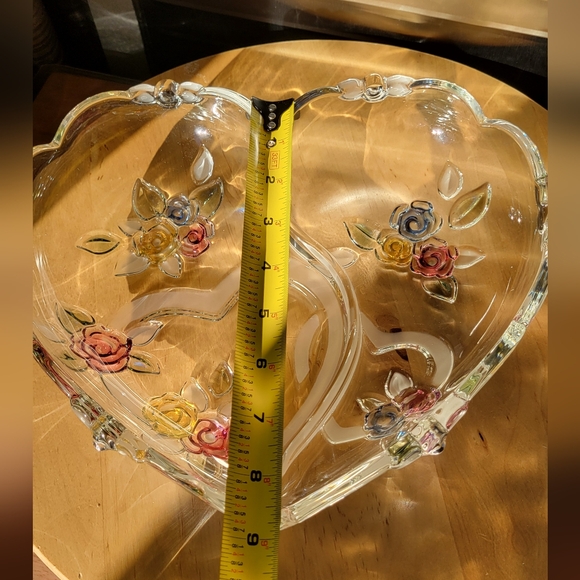 Vintage Lead Crystal Mikasa Heart Shaped Bowl Double Hearts - Picture 16 of 16